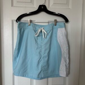 Swim/Beach/Surf Skirt. Light Blue and White, Size 10